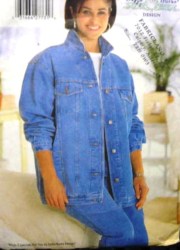 5581 Butterick  EZ JEAN JACKET, VEST CUTE PATTERN 16W to 20W uncut
